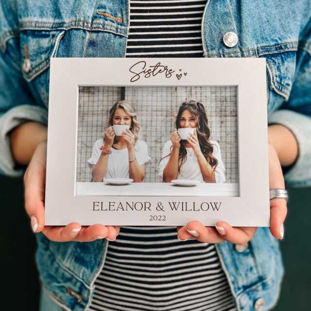 Personalised Christmas Sisters Gift - Custom Text Photo Frame Big Sister Birthday Family Picture From Sibling - image 1