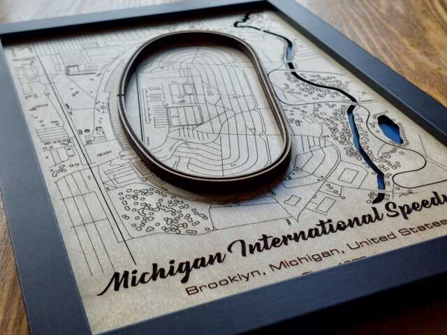 Michigan International Speedway Wall Art Laser Engraved Wood, Nascar Gift - image 1