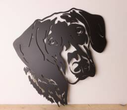 German Shorthaired Pointer Metal Wall Art, Rusty Steel Dog Garden Decor