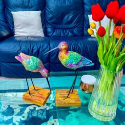 Bird Figurine-Ornament, Handpainted Bird, Home Decor - thumbnail 3