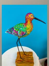 Bird Figurine-Ornament, Handpainted Bird, Home Decor - thumbnail 1