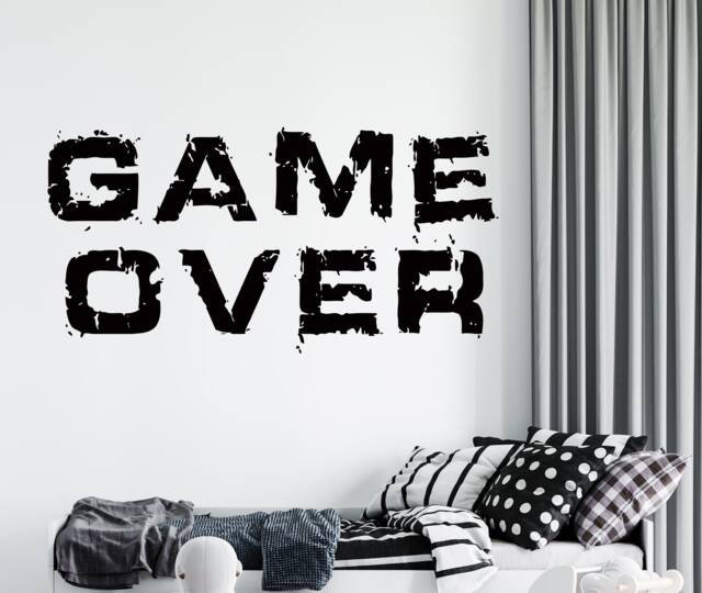Game Over Wall Decal Video Room Decor Vg032 - image 1