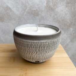 Handmade Soy Wax Candle in Ceramic Bowl Minimalist Pottery Decor - thumbnail 2
