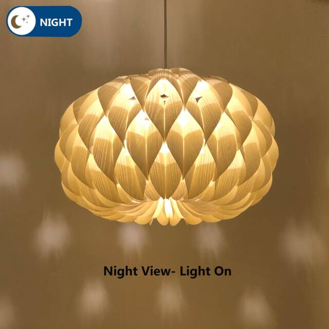 Lighting-Bloom Pendant Light-White Ash-Chandelier-Wood Light-Ceiling Light - image 1