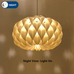 Lighting-Bloom Pendant Light-White Ash-Chandelier-Wood Light-Ceiling Light - thumbnail 1