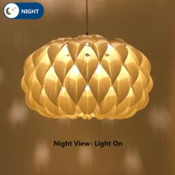 Lighting-Bloom Pendant Light-White Ash-Chandelier-Wood Light-Ceiling Light - thumbnail 3