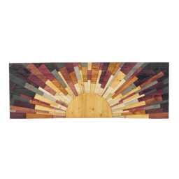 Sunrise At Night Wood Wall Art Modern Geometric Decor - 36x12 - thumbnail 3