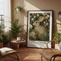 Rabbit William Morris Wall Art Vintage Poster, Floral Art Print - thumbnail 3