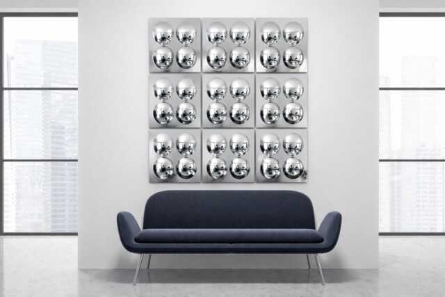 Nine - 9 Lunaria Silver Orb Convex Panels - image 1