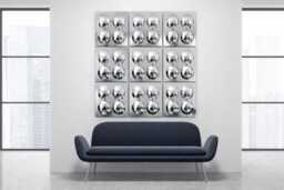 Nine - 9 Lunaria Silver Orb Convex Panels