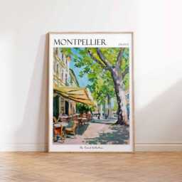 Montpellier France Travel Poster Place De La Com??die Print - thumbnail 3