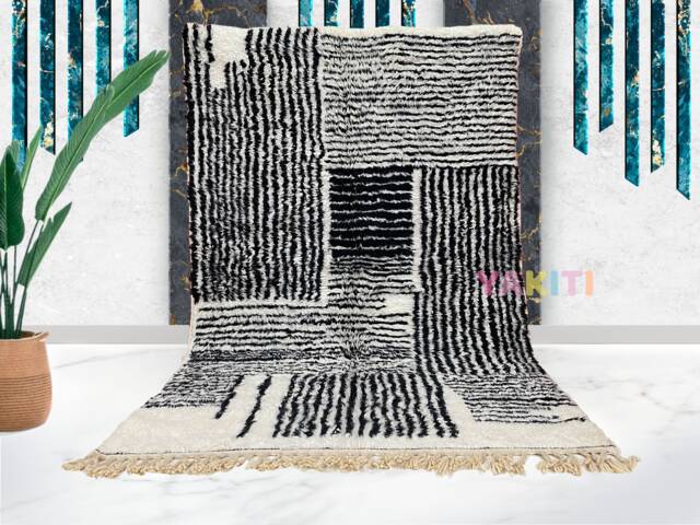 Yakiti - 5X9Ft Moroccan Rug, Beni Ourain Area Modern Wool Living Room Beniourain Handmade Soft Carpet, 177 cm X 272 - image 1
