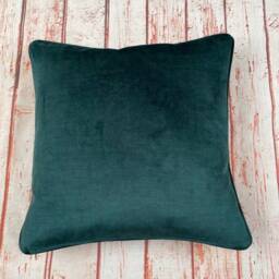 Peacock Fan Tail Cushion Handmade Green Velvet Pillow - 51cm - thumbnail 3