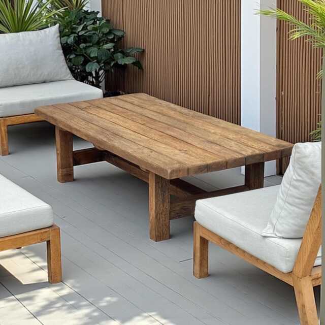Rustic Handmade Reclaimed Wood Coffee Table For Outdoor Patio - image 1