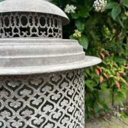 Set 3 Extra Large Metal Garden Lantern French Grey Moroccan Rustic - thumbnail 3