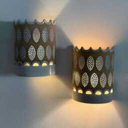 Ceramic Wall Sconce Rustic Farmhouse For Modern Boho Decor - thumbnail 2