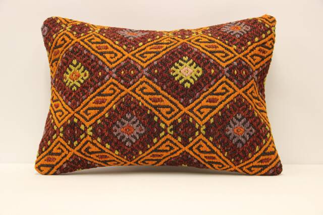 Throw Lumbar Kilim Pillow 14x20 in - 35x50 cm Boho Pillowcover Kilim Cushion Cover Tribal Pillow 4Bef-474 - image 1