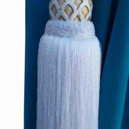 Elegant White Curtain Drapery Decorative Wood/Tassel Double Rope Tieback Handmade Chair Decor/Window Treatment Single Drape Holding/Holdback - thumbnail 2