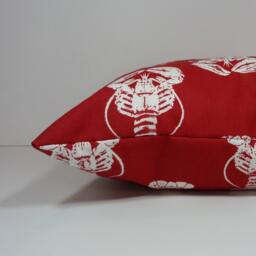 Lobster Print Pillow Cover Red & White Throw Cushion - 14 X 14 - thumbnail 2