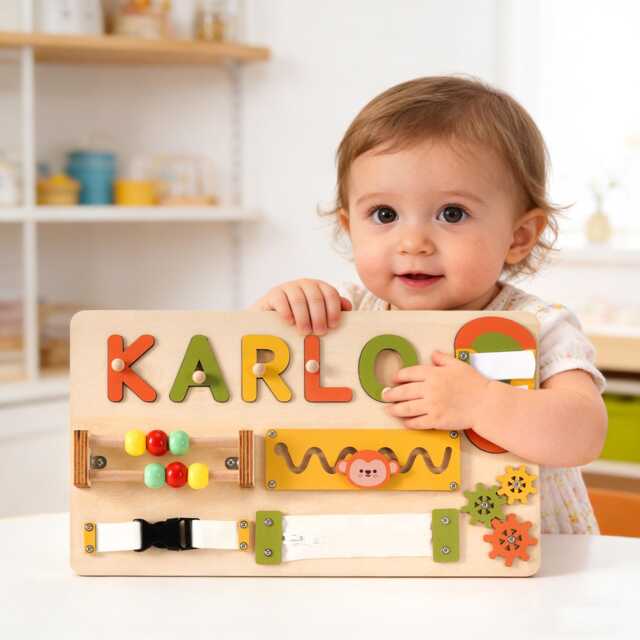 Custom Baby Name Puzzle, Early Learning Wooden Toddler Toys, 2 Year Old Puzzle Gifts, Birthday Gift For Baby, Room Decor - image 1