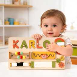 Custom Baby Name Puzzle, Early Learning Wooden Toddler Toys, 2 Year Old Puzzle Gifts, Birthday Gift For Baby, Room Decor - thumbnail 1