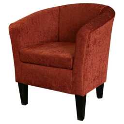 Orange Chenille Tub Chair - Handmade Upholstered Luxury Barrel Made To Order in Britain - thumbnail 3