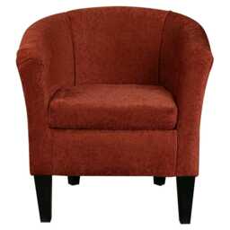 Orange Chenille Tub Chair - Handmade Upholstered Luxury Barrel Made To Order in Britain - thumbnail 2