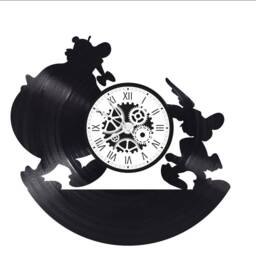 Handmade 33-Rpm Vinyl Wall Clock/Asterix & Obelix Theme, Cartoons, Goscinny - thumbnail 2