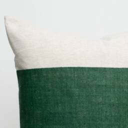 Hmong Hill Tribe Hemp Pillow - Green Striped Throw Cushion, 20x20 - thumbnail 2