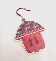Hamsa, New Home Gift, Red Hand Of Fatima, Hamsa Wall Hanging, Hand, Blessing, Art, Good Luck Protection Amulet - thumbnail 1