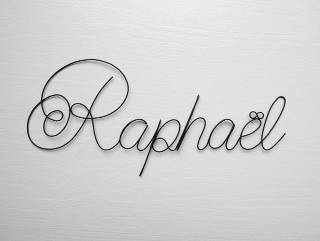 Name in Annealed Wire, Customizable Name, Children's Room Wall Decoration, Door Plaque, Baby Shower Gift Idea, Christening