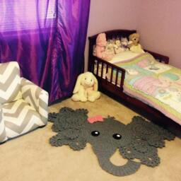 Crochet Elephant Rug Nursery Decor, Baby Photo Prop - thumbnail 3