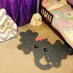 Crochet Elephant Rug Nursery Decor, Baby Photo Prop - thumbnail 4