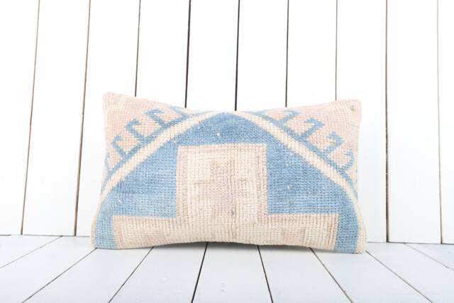 Kilim Lumbar Pillow Cover - 12x20 Inch Turkish Anatolian Home Decor - image 1