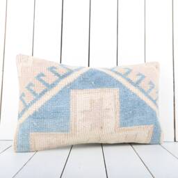 Kilim Lumbar Pillow Cover - 12x20 Inch Turkish Anatolian Home Decor - thumbnail 2