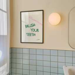 Brush Your Teeth Print - Minimalist Bathroom Wall Art Modern Contemporary Home Decor - thumbnail 3