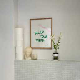Brush Your Teeth Print - Minimalist Bathroom Wall Art Modern Contemporary Home Decor - thumbnail 2