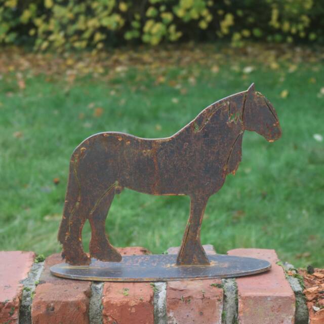 Rusty Metal Horse Garden Decoration, Heavy Home Decor Gift