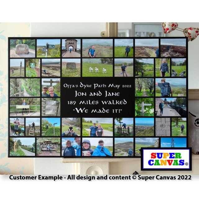 40 Photo Picture Collage Family Wedding Birthday Holiday Travel Baby Personalised With Quote Wording Wall Art Framed Canvas Print Gift - image 1