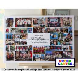 40 Photo Picture Collage Family Wedding Birthday Holiday Travel Baby Personalised With Quote Wording Wall Art Framed Canvas Print Gift - thumbnail 2