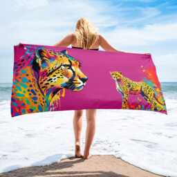 Black & White Patterned Beach Towel Modern Spa Decor - 30x60 - thumbnail 2