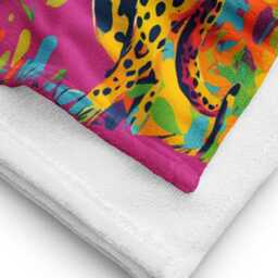 Black & White Patterned Beach Towel Modern Spa Decor - 30x60 - thumbnail 4