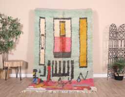 Vintage Moroccan Boujaad Rug 5x8 Ft - thumbnail 1
