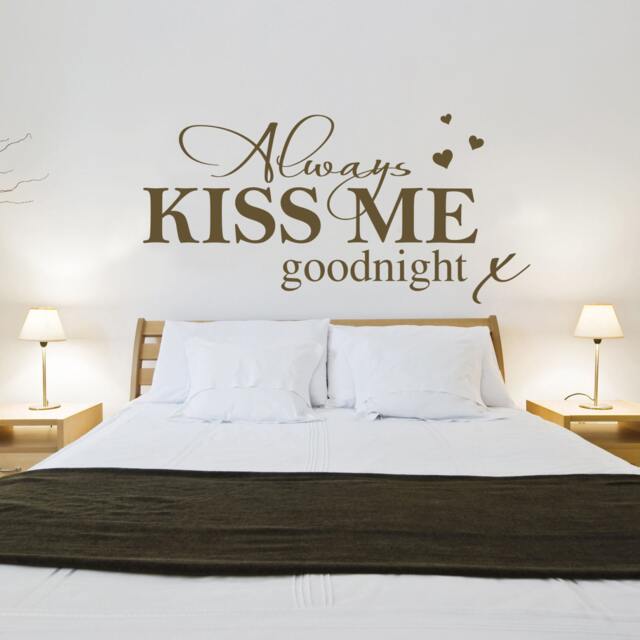 Always Kiss Me Goodnight - Wall Sticker Contemporary Vinyl Decal Love - image 1