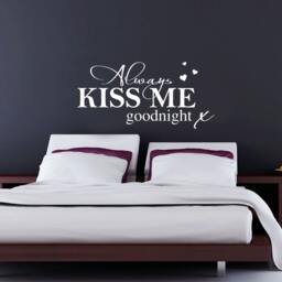 Always Kiss Me Goodnight - Wall Sticker Contemporary Vinyl Decal Love - thumbnail 2