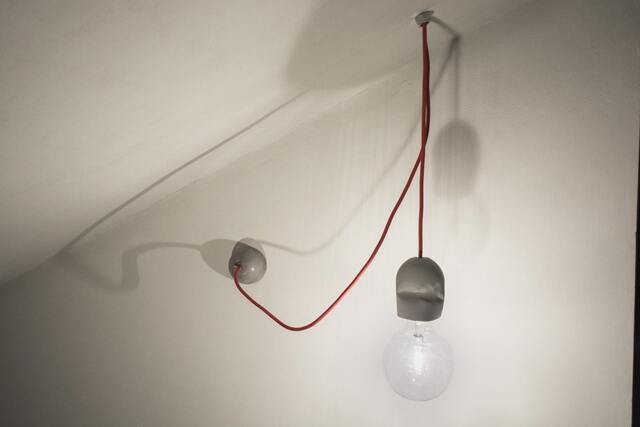 Concrete Pendant Lamp - Modern Industrial Light in Cement Sconce Mod Applique - image 1