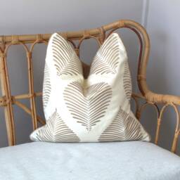 Basketweave Stripe Cushion Cover, Coastal Tan Pillow, Hamptons Decor, Australian Made, Farmhouse Style, Trendy Cushions - thumbnail 3
