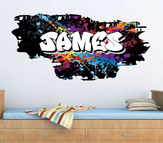 Personalised Graffiti Brick & Name Wall Art Sticker, Decal, Graphic, Transfer Tr46 - image 1