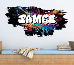 Personalised Graffiti Brick & Name Wall Art Sticker, Decal, Graphic, Transfer Tr46 - thumbnail 1