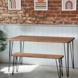 Kep // Scandinavian Dining Table & Bench With Hairpin Legs - thumbnail 2